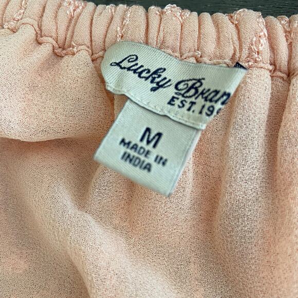 Lucky Brand Off the Shoulder Pink Top Embroidered Size Medium - Picture 8 of 8
